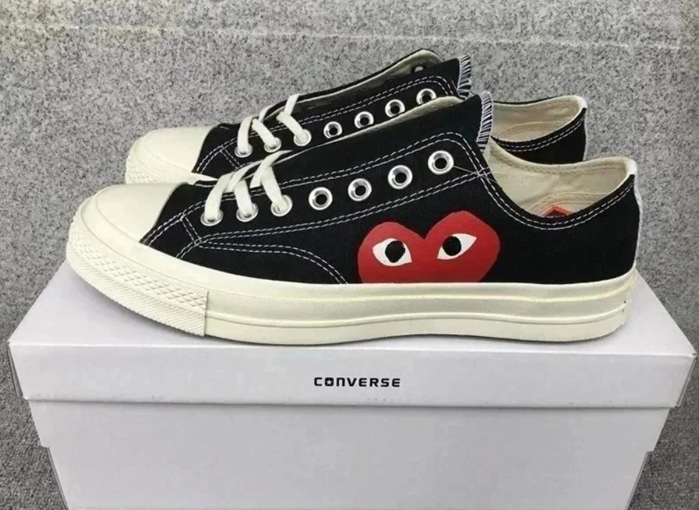 Converse Chuck Taylor All Star 70 Ox Comme des Garcons PLAY Single Heart Black Men's