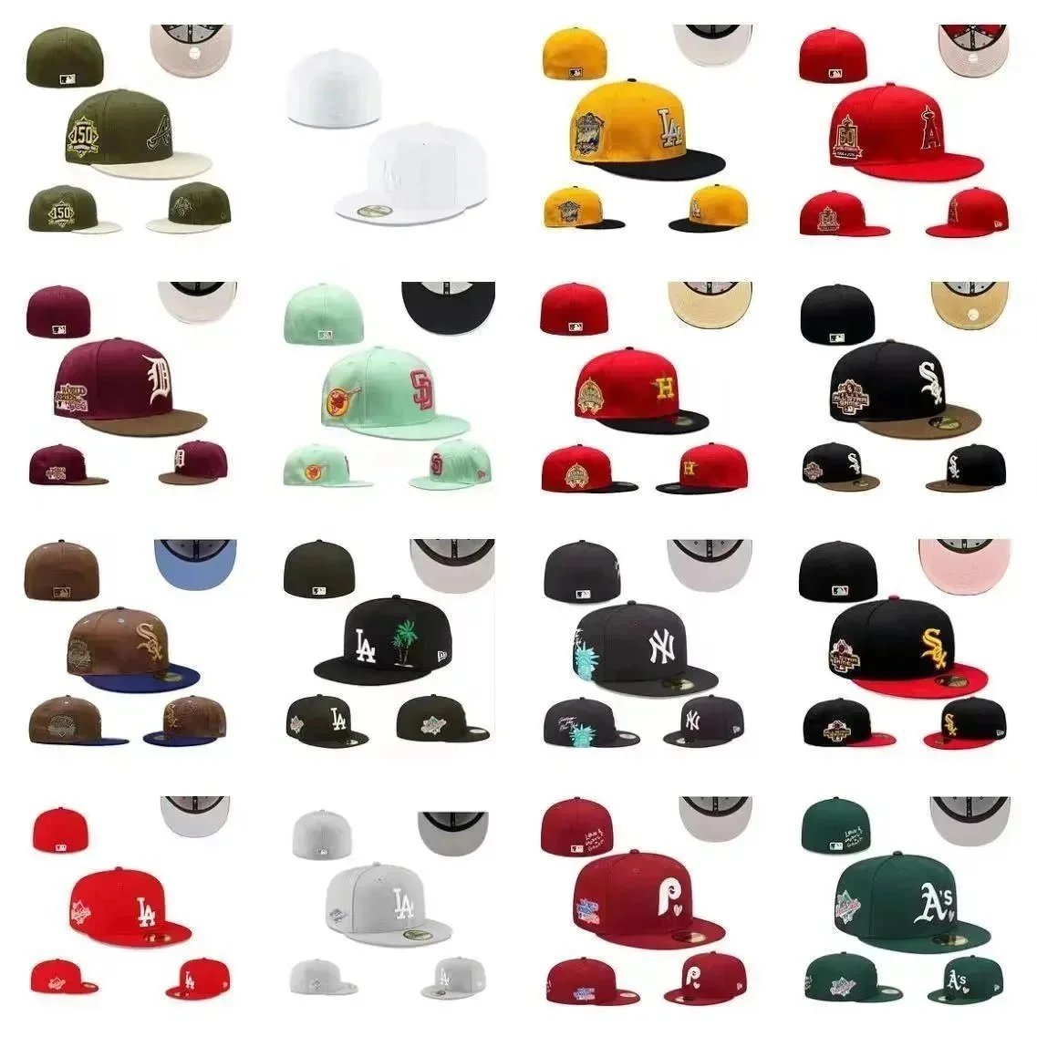 COOL 2025 New Style MLB Era Men's Sport Baseball Hats Flat Fitted Full Closed Cap