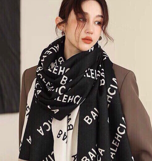 BALENCIAGA - Logo-Jacquard Wool-Blend Scarf