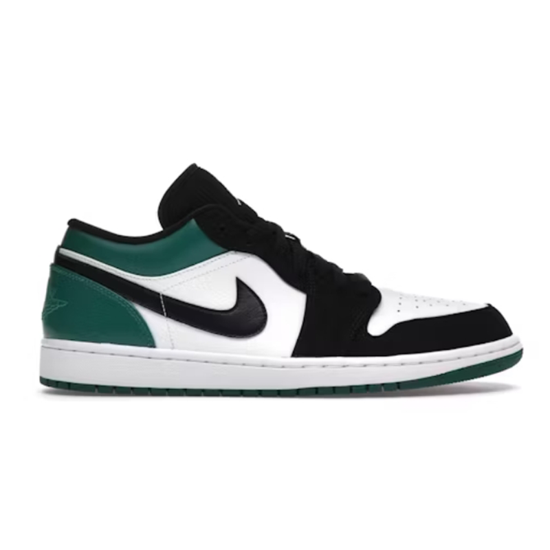 Jordan 1 Low White Black Mystic Green Men's