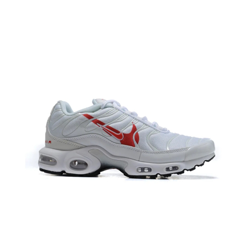 Nike Air Max Plus White Crimson Swoosh Men's