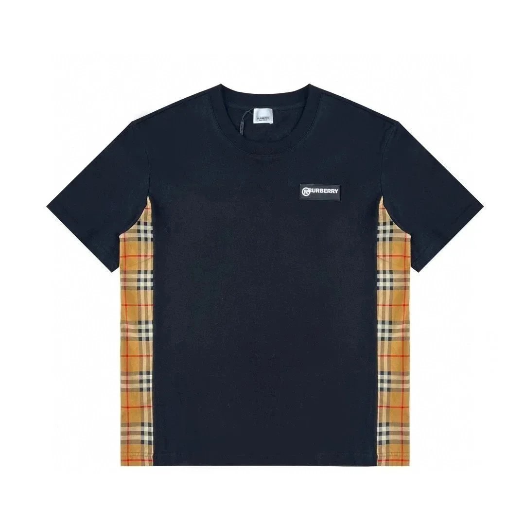 Burberry Womens Vintage Check Panel T-shirt Black