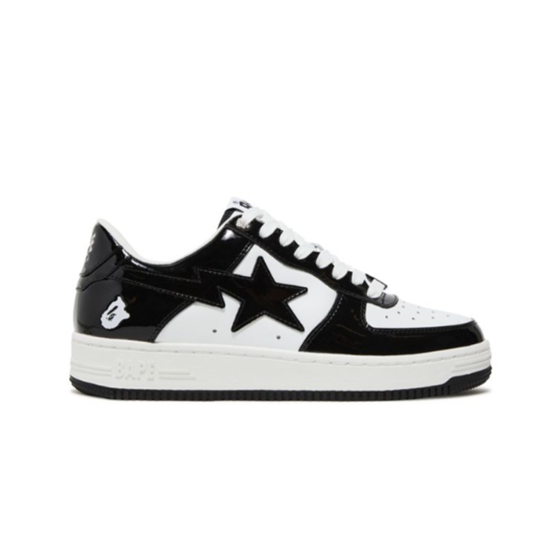 A Bathing Ape Bape Sta Patent Leather Black White