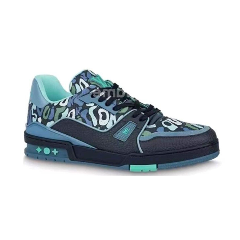 Louis Vuitton LV Trainer Marine Navy Blue Crystal