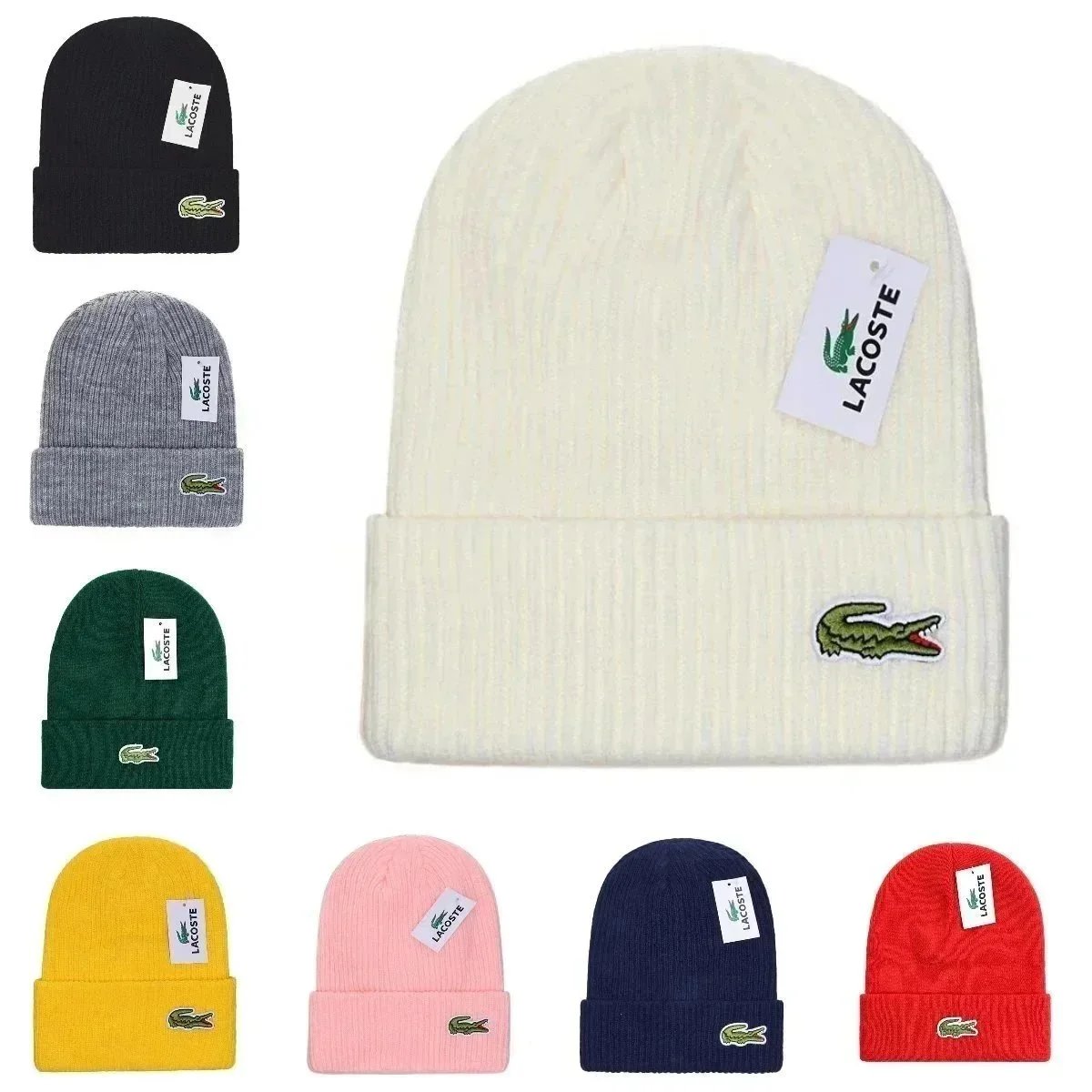 Lacoste Rib Knit Beanie