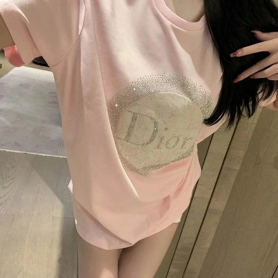 Dior Pink Terry Logo T-shirt