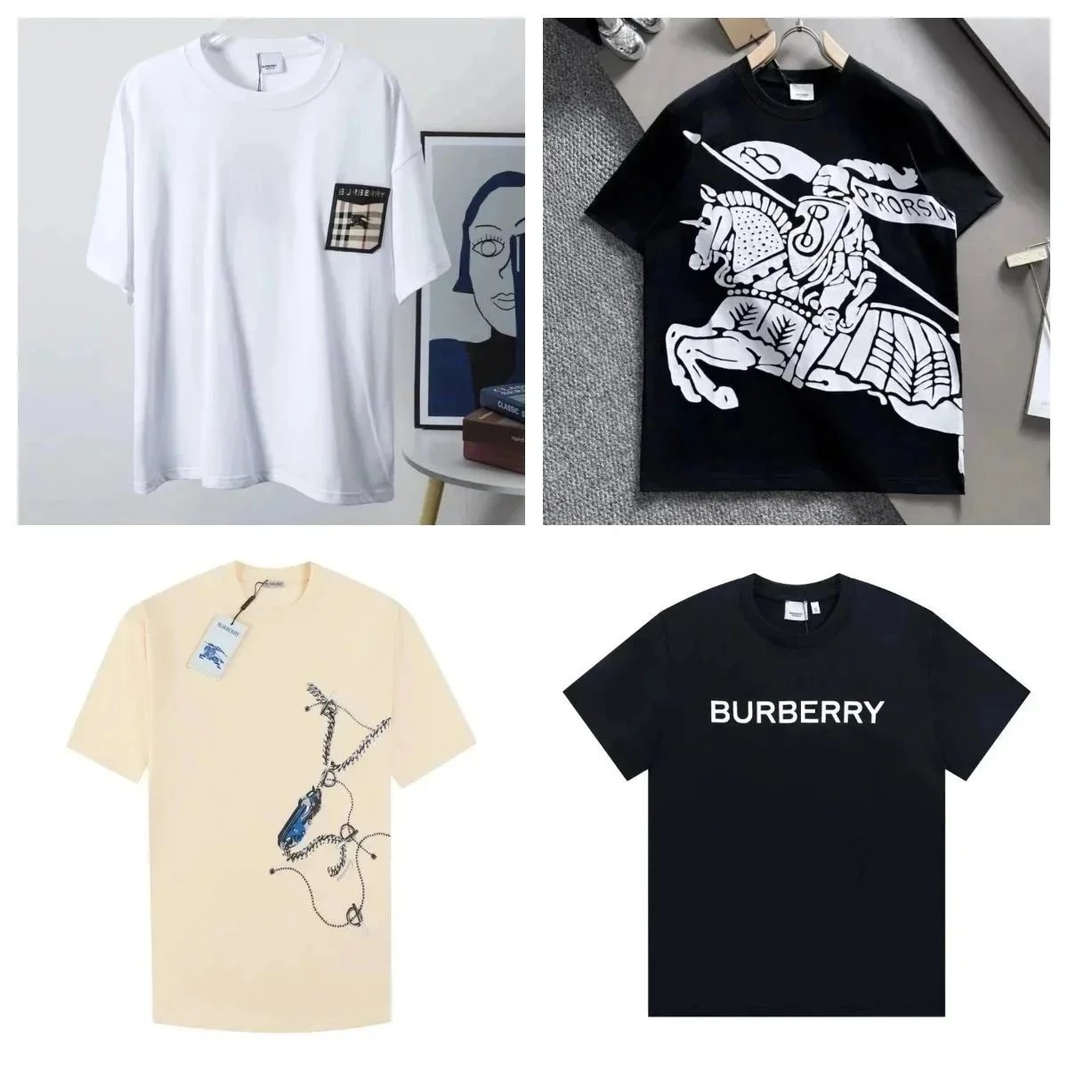 Mens Burberry T-shirt  Black