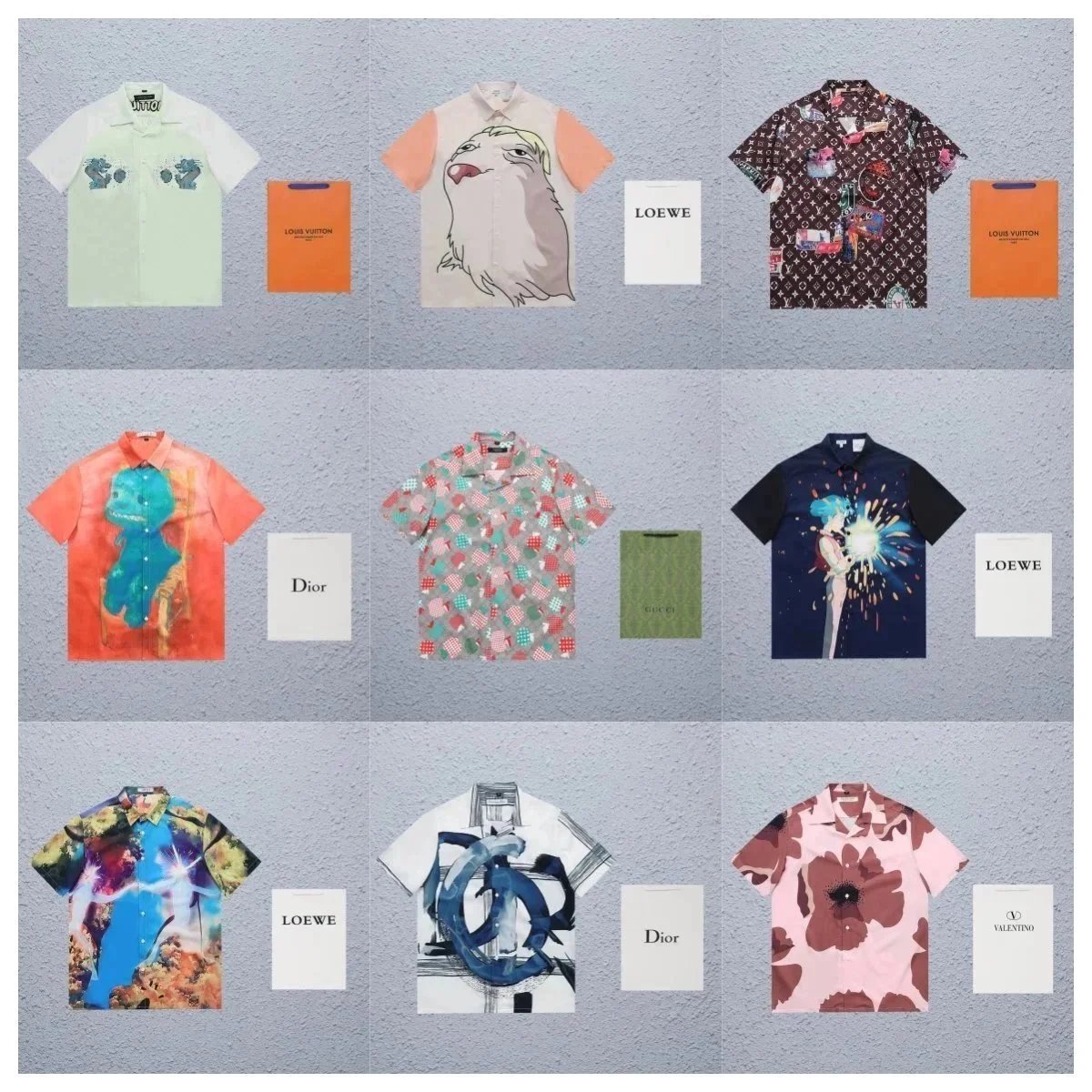Valentino Garavani Flower Portrait-print bowling shirt men
