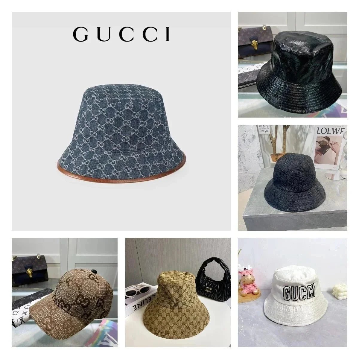 GUCCI Bucket hat in denim GG