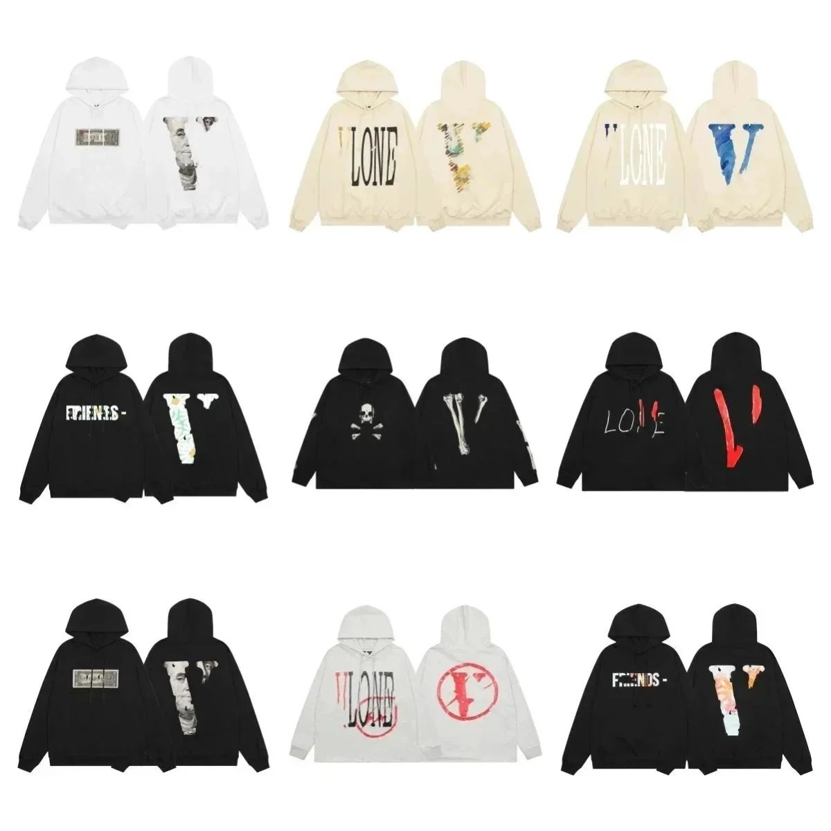 VLONE Limited Edition BigV Couple Hoodie Sweatshirt Autumn