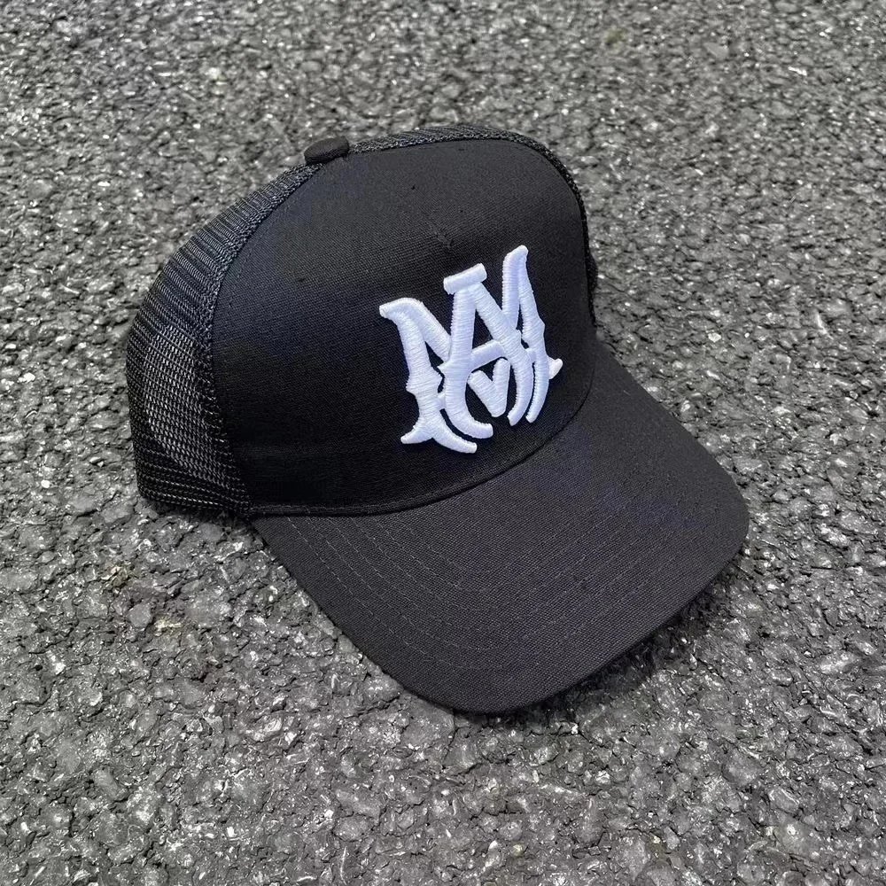 AMIRI MA Logo Trucker Hat Black & White