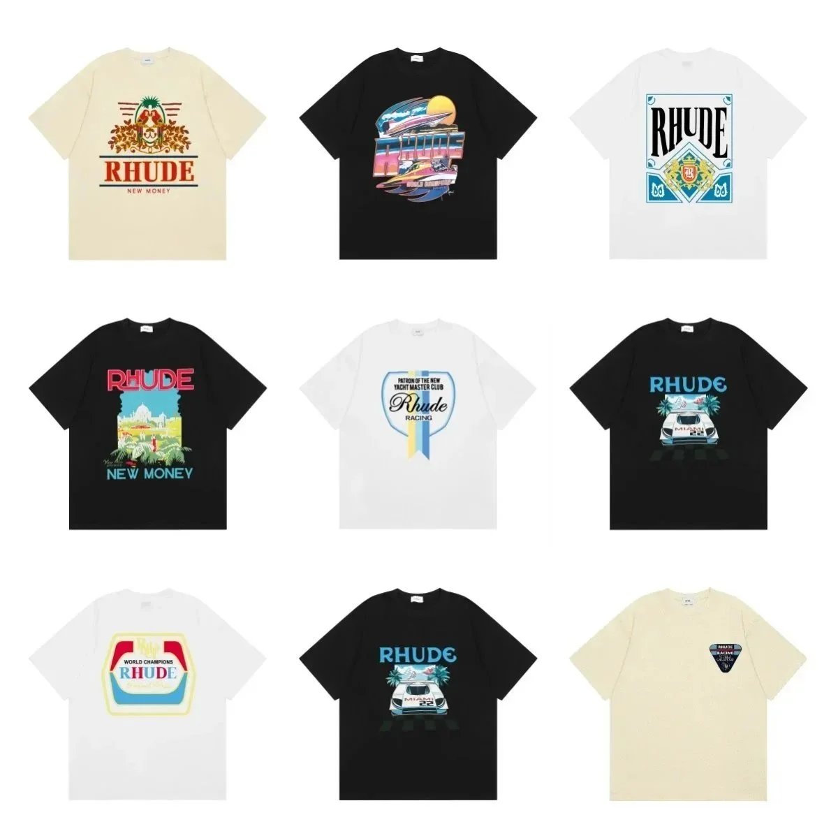 Rhude Parakeet Printed Cotton T-shirt