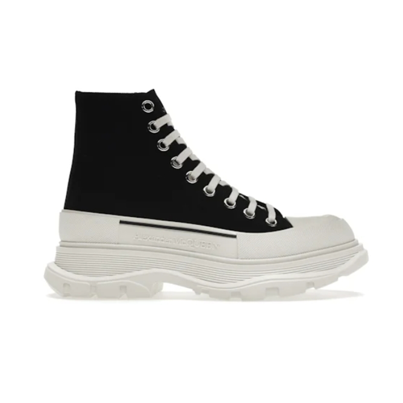 Alexander McQueen Tread Slick Lace Up Boot Black White