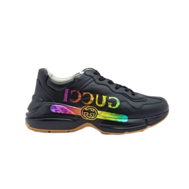 Gucci Rhyton Rainbow Logo Sneaker Black