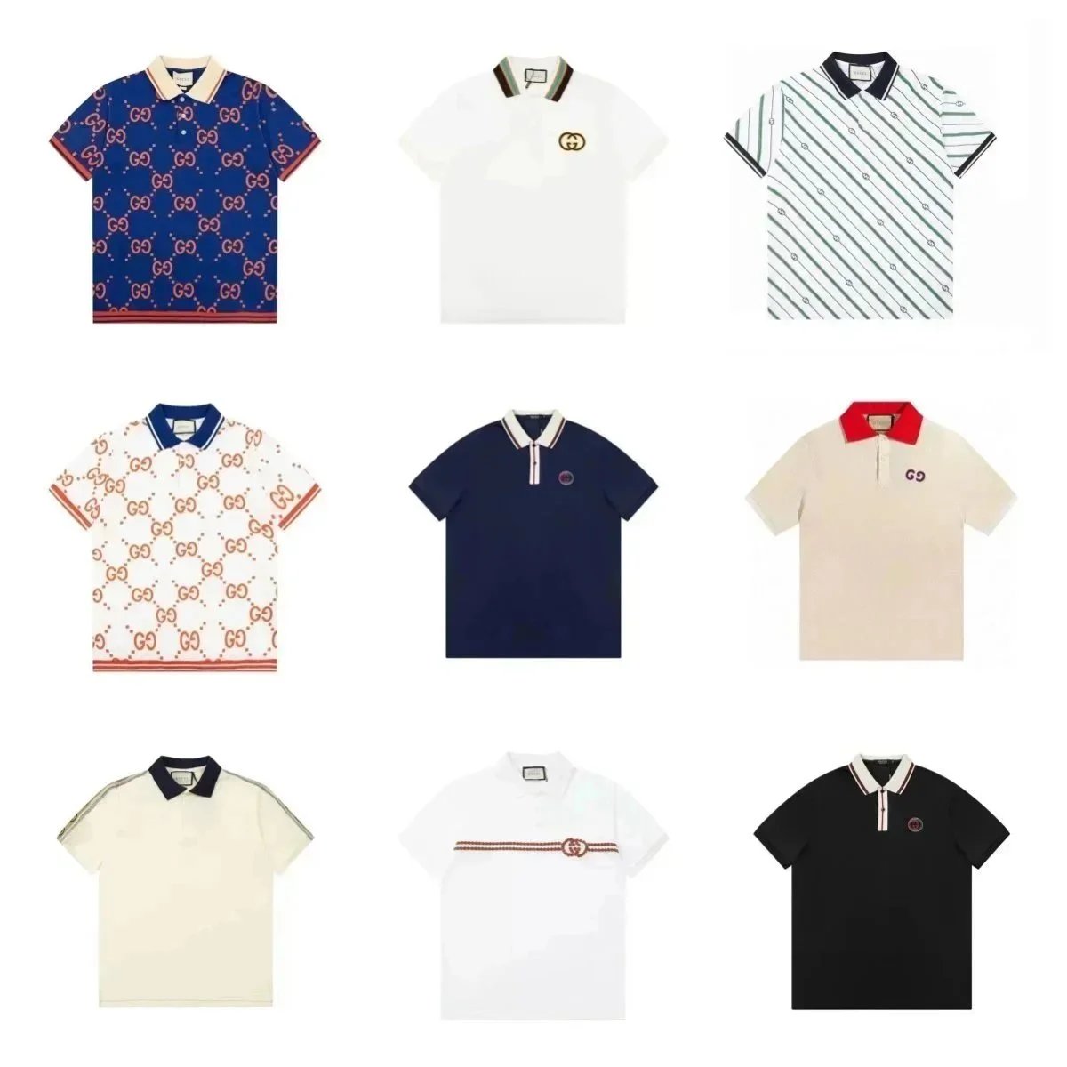 Gucci GG Diamond Pattern Foot Polo Shirt