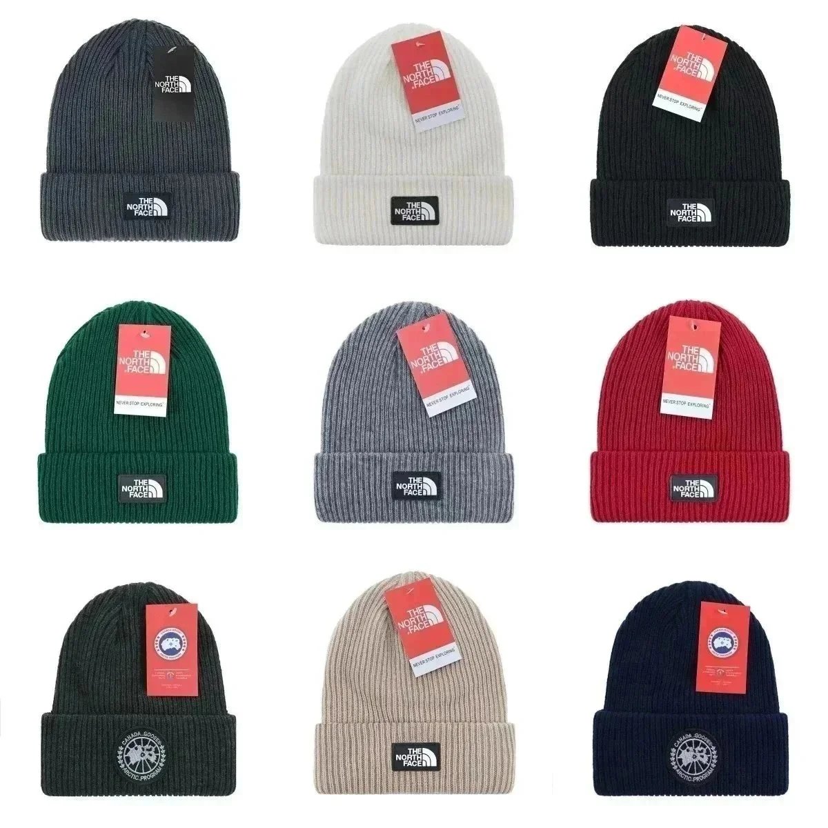 The North Face Logo Box Cuffed Beanie Hat