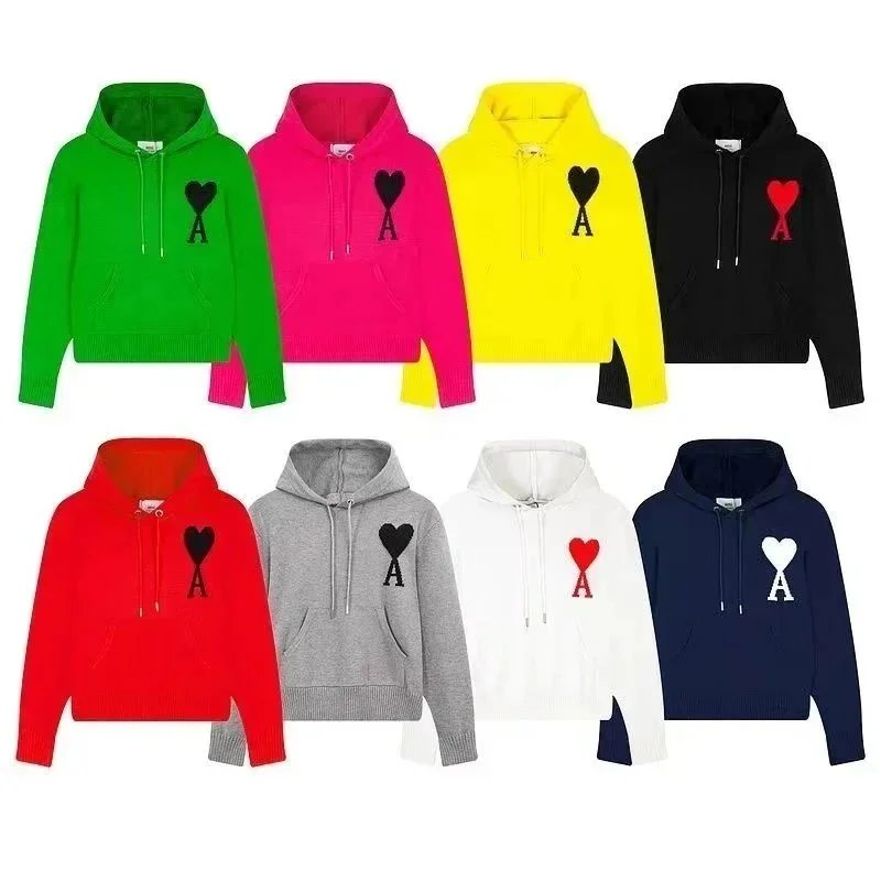 Ami Paris Logo Knit Hoodie