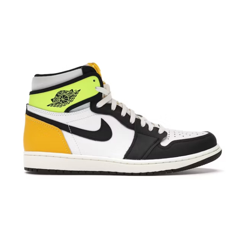Jordan 1 Retro High White Black Volt University Gold
