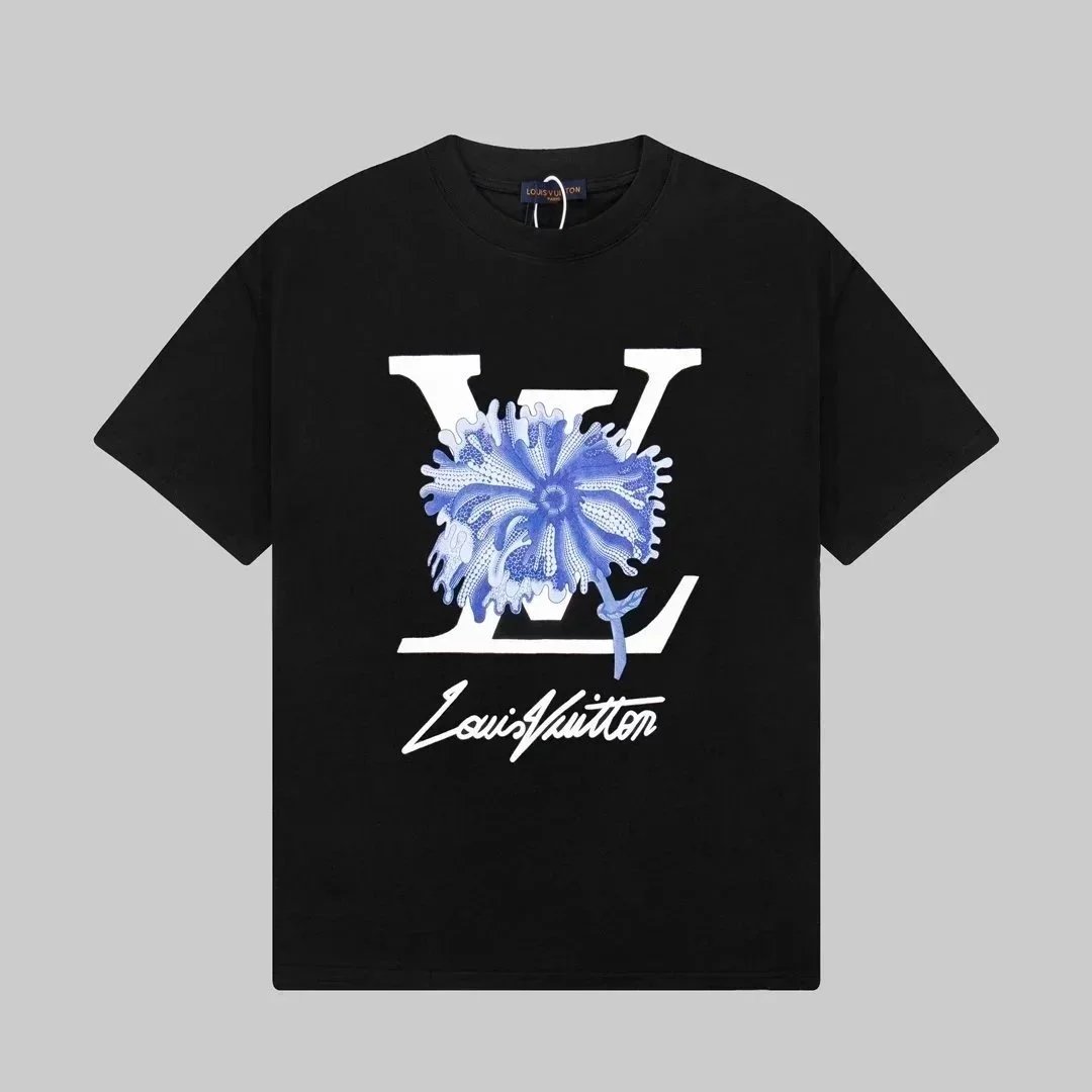黑色蓝花标002